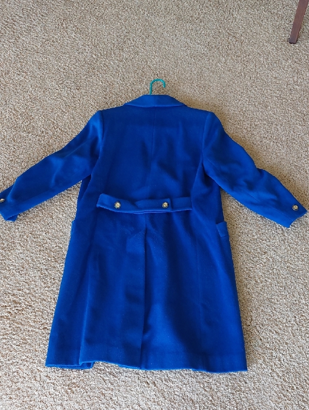 Women's Royal Blue Long Coat with Shawl Collar